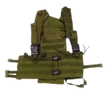 Gilet tattico cyber Verde 7 tasche e portacamelback