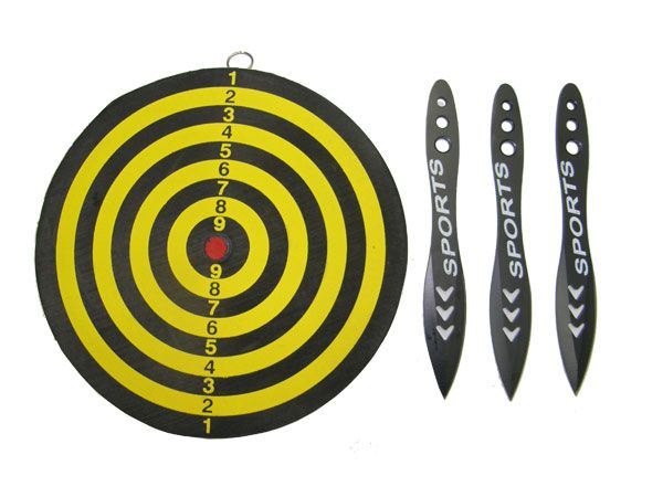3 trowning knifes kit with target