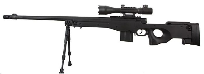 Carabina a molla sniper 1000 l96aws nera con bipiede