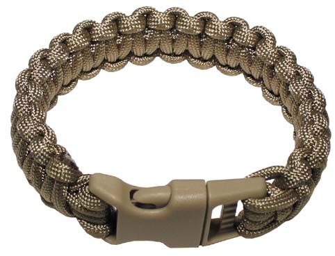 Tactical paracord wristband tan