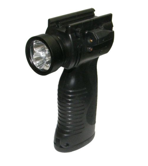 Impugnatura con torcia a 3 led e laser incorporato
