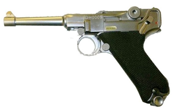 Luger p08 canna da 9cm cromata (we)