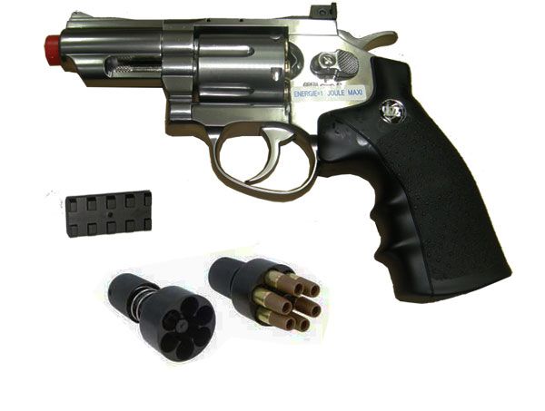 Revolver co2 silver model c708s metal slide