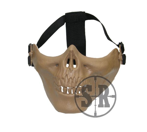 Maschera teschio a meta' viso tan