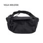 Nylon compact waist fanny pack with inside leather holster black Vega Holster