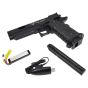 Pistola Elettrica  JW3 COMBAT MASTER con MOSFET - Nero - Batteria lipo  + Carica Batteria - CYMA 
