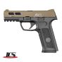 Pistola a gas BLE XAE bicolore Frame Dark Earth  - Black  Leopard Eye ICS (ICS-BLE-006-SD4-XAE)