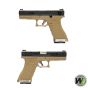 Airsoft pistol Glock G18 Green Gas Blowback FORCE T2 Custom Black / Silver / Tan WE