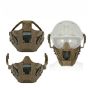 Maschera mezzi viso con attacco per  elmetto  o con elastici Tan