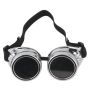 Occhiali regolabili in stile steampunk argento / silver e lenti nere