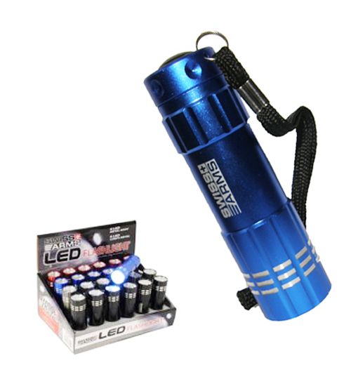 Torcia a 9 led tascabile in metallo blu swiss arms