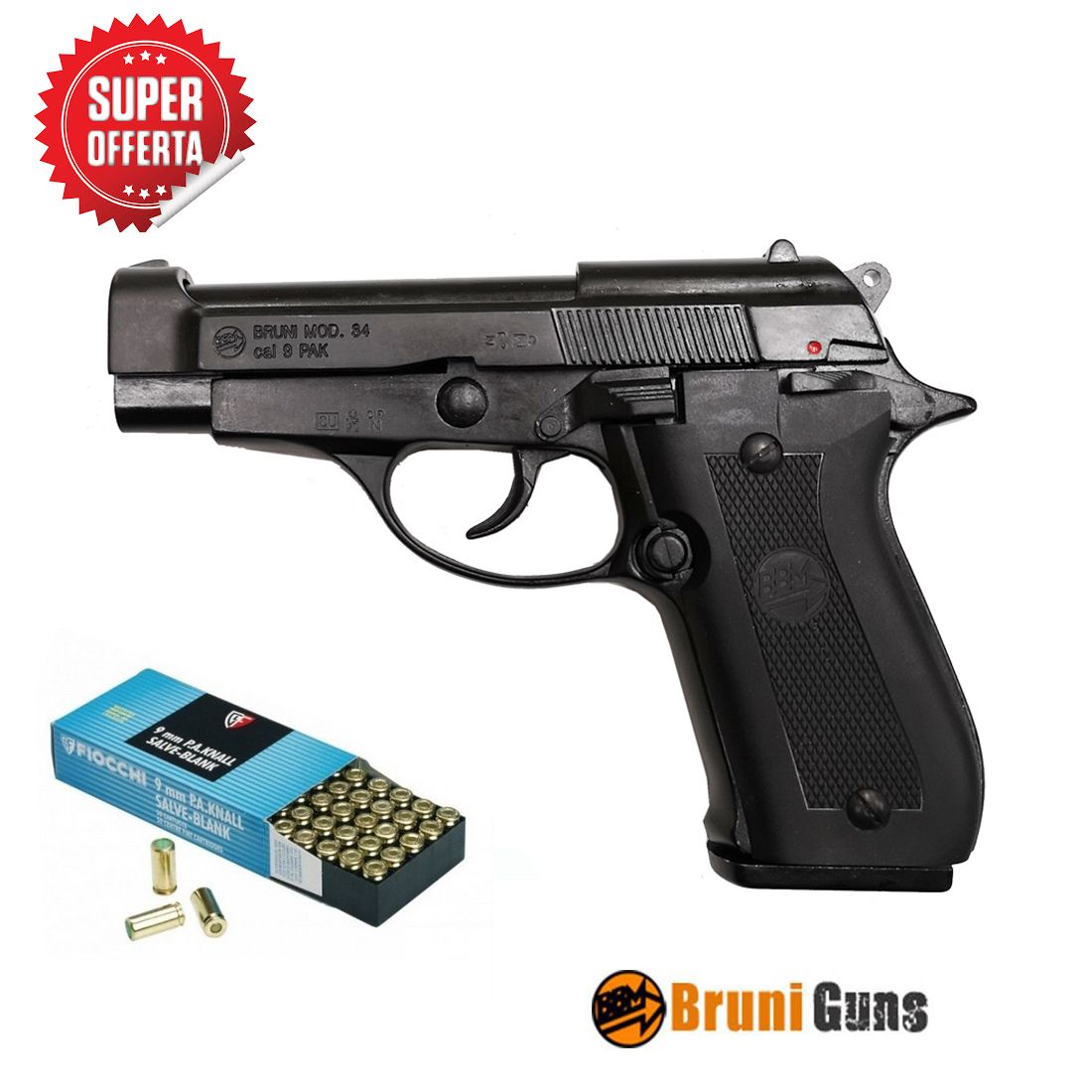 Pistola a salve Beretta 84 9mm NERA bruni + 50 COLPI - Softair Rastelli San  Marino