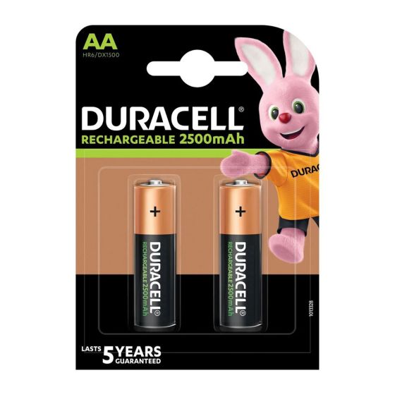 Batterie Duracell Stilo AA ricaricabili  PLUS 2500 mAh BLISTER 2PZ 
