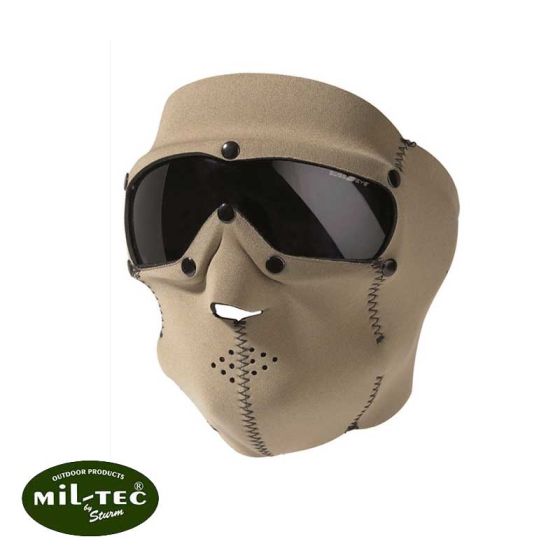 Maschera Confort in Neoprene Tan con occhiali  Mil-tec