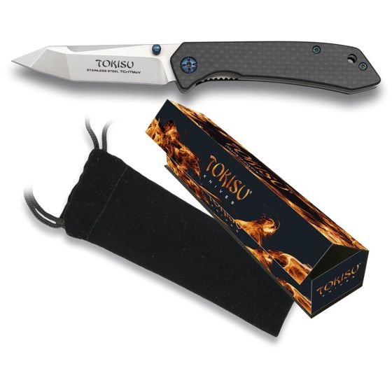 Pocket knife TOKISU carbon fiber  steel  7Cr17Mov 18451
