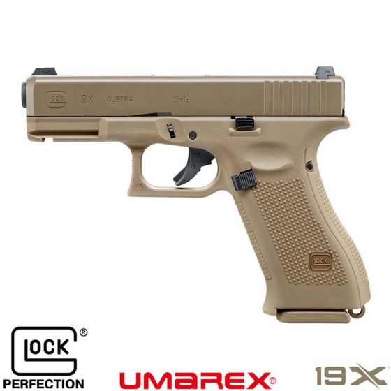 Pistola a Gas GLOCK 19X - Scarrelante - FDE ""Tan"" - Umarex by VFC (2.6459) Replica Autentica