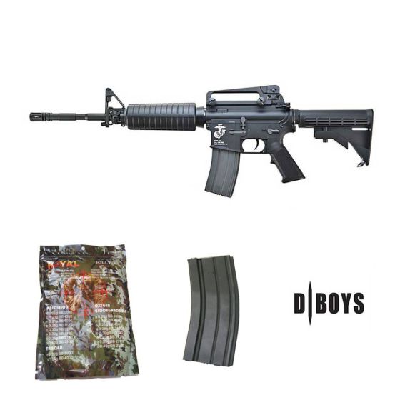 M4A1  carbine full metal rifle pack magazine + 1 kg bb's (diboys)
