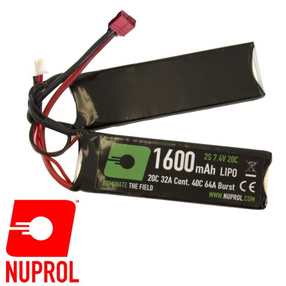 Batteria 7.4vx1600mAh 20C Lipo Nunchuck - Attacco Type Deans - Nuprol (8144)