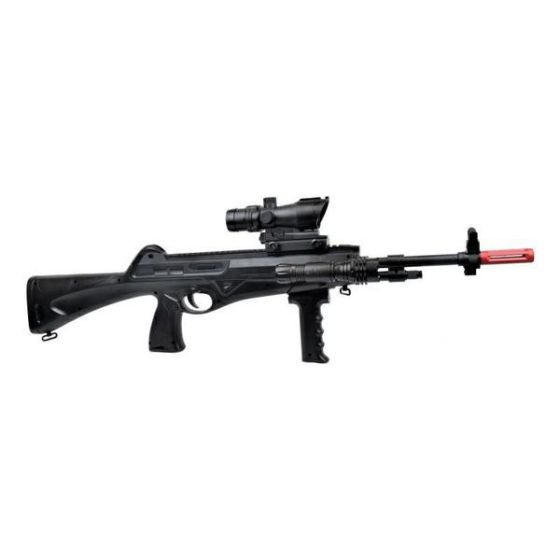 Spring Airsoft Rifle Red spring power airsoft rifle working red dot and torch (blue light ...