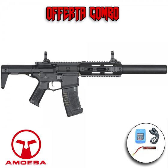 Fucile Elettrico M4 AM-014 M-Lok Nero Amoeba Ares Offerta Combo Completo (AR-AM14BPAC)