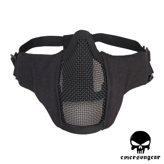 Maschera Mezzo Viso con Rete in Metallo Nera Emerson 