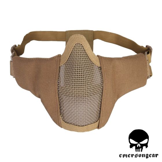 Maschera Mezzo Viso con Rete in Metallo Coyote Brown Tan Emerson 