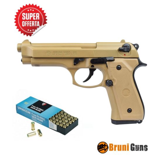 Pistola a salve Beretta 92  9mm Desert + 50 COLPI