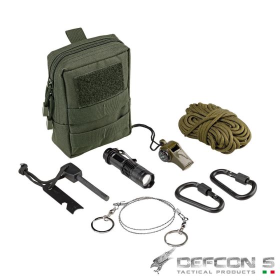 Survival Kit Defcon 5 Lighter - Paracord - Torch - Carabiners and more!