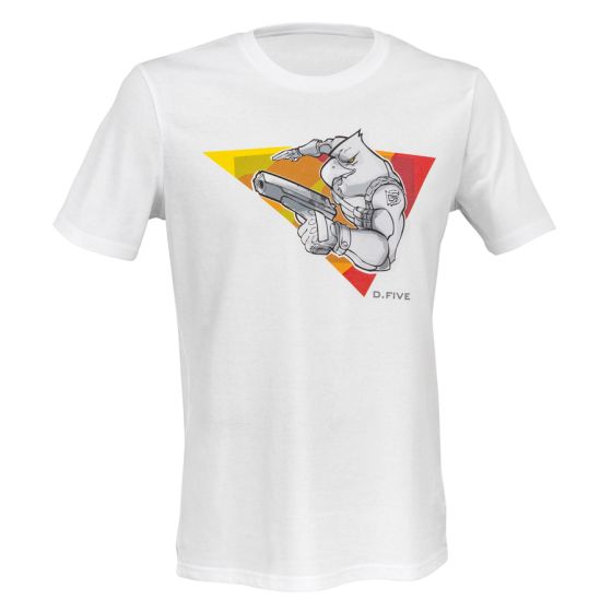 T-shirt con aquila e pistole - sfondo bianco - defcon 5 (df5-tfi03 wh)