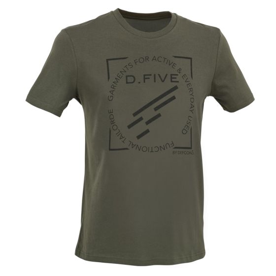 T-Shirt con logo D.FIVE - Sfondo Khaki ""Verde Militare"" - Defcon 5 (DF5-TFL02 K)