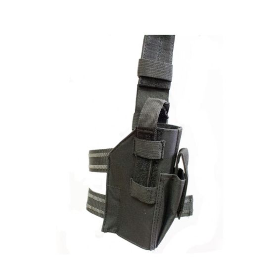 Leg holster with magazine pouch black