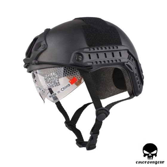Elmetto Fast MH Type con Occhiale a Scomparsa Nero Emerson (EM8820B)