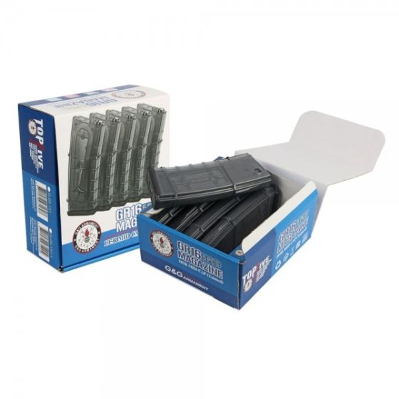 Set 5 Monofilar Magazines 105 BBs MID-CAP for GR16 / M16 / M4 - Nylon Fiber - G&G (G08151)