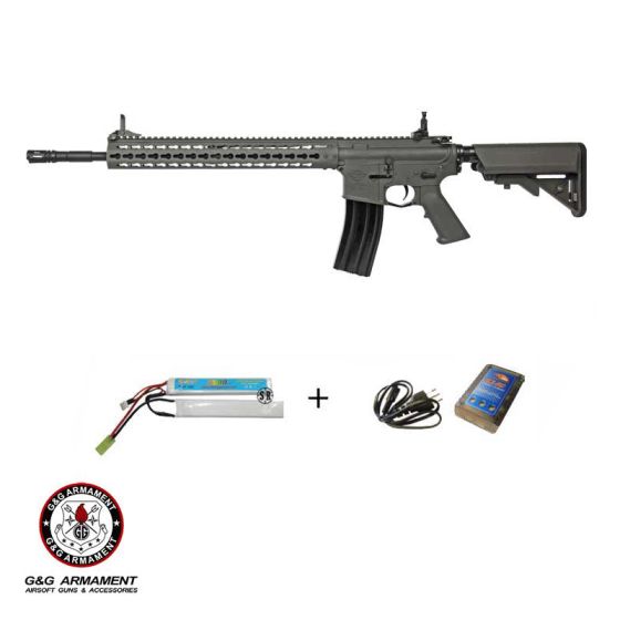 Fucile elettrico CM15 KR-APR 14,5"" Battleship Grey KEYMOD BATT+CAR G&G 