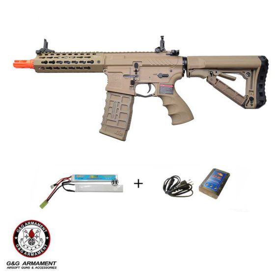 Fucile Elettrico CM16 SRS 7"" Tan BATT+CAR G&G 