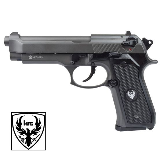 Full metal green gas M92 hand gun  satinat black HFC