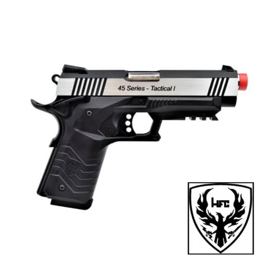 Pistola 1911 Tactical I full metal scarrellante a co2 nera/silver HFC (HG 171S)