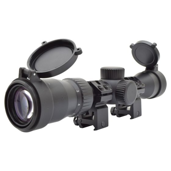 JS-TACTICAL SCOPE LONG EYE RELIEF ZOOM 2X-7X LENTE 32mm NERA