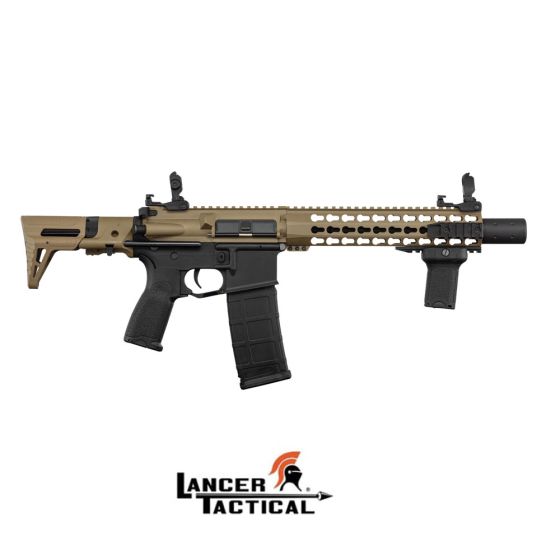M4 Elettrico Silenziato PDW Keymod 10.5"" LT-19 Gen2 Dual Tone Nero e Tan Lancer Tactical (LK9052)
