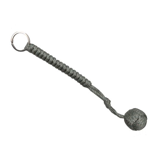 Portachiavi Paracord con sfera in metallo Argento