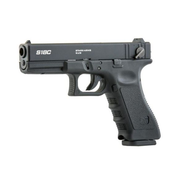 Pistola a gas scarrellante a raffica glock 18 nera(stark arms)