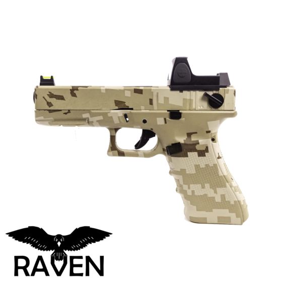 Pistola Gas Glock G18 con Red Dot - Mimetica Digitale Desert - Raven (RGP-01-22-BDS)