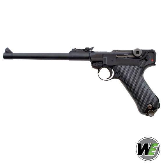 Luger P08 Black Gas Pistol Full Metal Long 8 "Inch WE