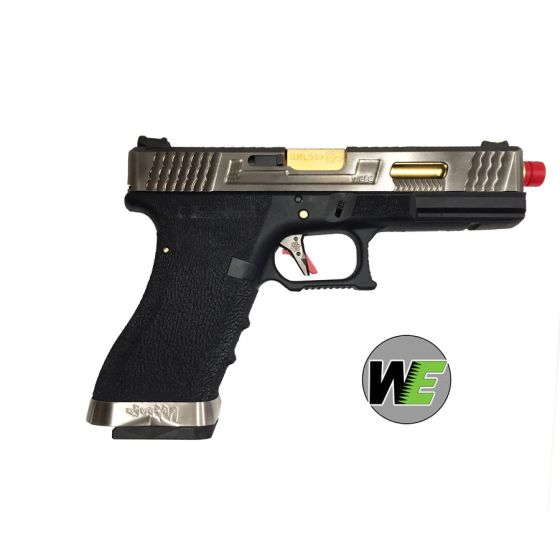 Pistola a gas Glock G18 WET Blowback FORCE Custom Silver/Gold  WE (G003WET-3)