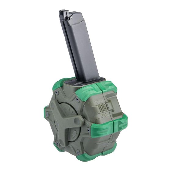Magazine WE DRUM GAS  from 350 BBs for  GLOCK series