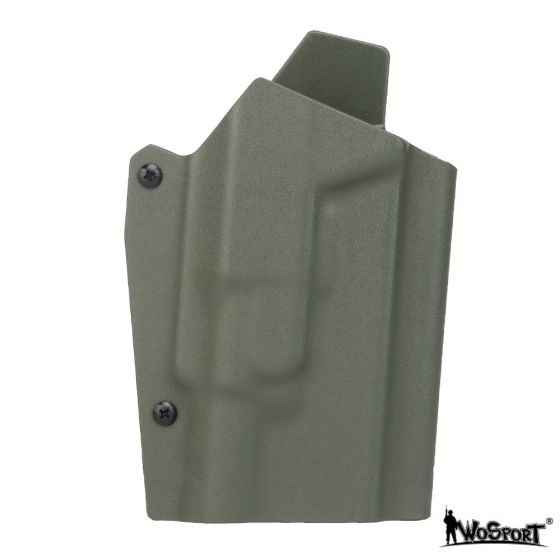 Fondina Kydex Quick Pull per Serie Glock 17 anche con Torcia XH35 Olive Drab ""Verde"" WoSport