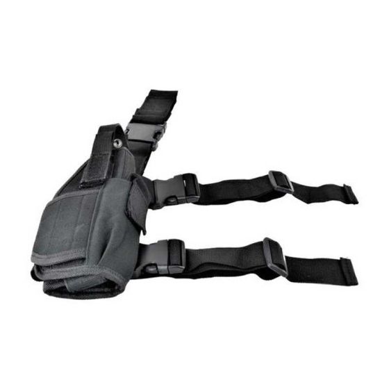 Fondina tattica cosciale destra in cordura nera Exagon (WO-GB11B)