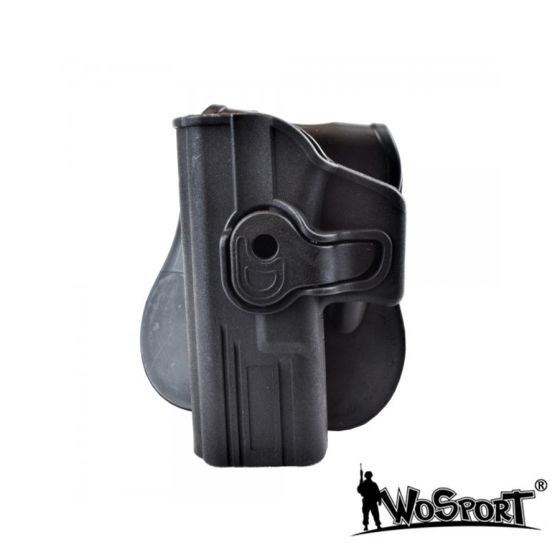 Fondina rigida ad Estrazione Rapida per Mancini - pistole Serie GLOCK - Nera - WoSport (WO-GB42LB)