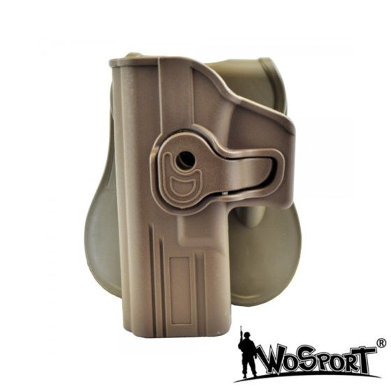 Fondina rigida ad Estrazione Rapida per Mancini - pistole Serie GLOCK - Tan - WoSport (WO-GB42LT)