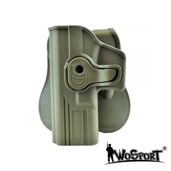 Fondina rigida ad Estrazione Rapida per Mancini - pistole Serie GLOCK - Olive Drab ""Verde"" - WoSport (WO-GB42LV)